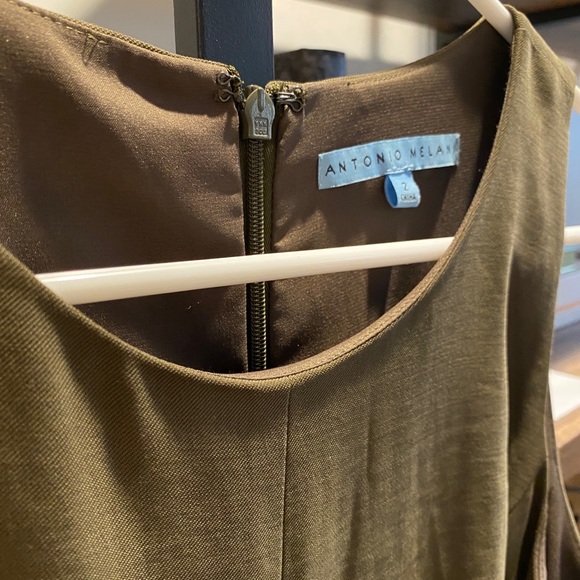 Antonio Melani | Olive Belted Cropped Jumpsuit - Picture 6 of 7